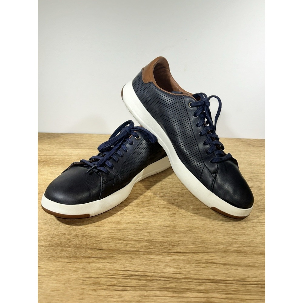 Cole Haan Men's GrandPro Blazer Blue Leather Tennis Sneakers Size 9.5 M